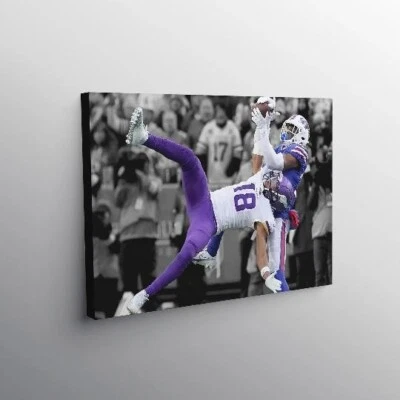 Justin Jefferson | Captura del año | Minnesota Vikings | Arte deportivo | Lienzo Foto 1 de 3