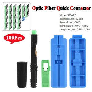 100Pcs SC/APC Embedded Optic Fiber Quick Fast Connector Fiber Connecting Adapter - Photo 1/6