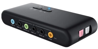USB Virtual 7.1 Channel Surround Sound With Volume Control Mic Optical In Out - Image 1 of 4