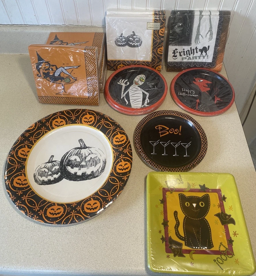 Halloween Party Supplies Decorations Lot Plates Napkins - Image 1 of 4