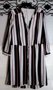 Daniel Rainn Dress Women's Size L Long Sleeve Multicolored Striped V Neck - Picture 1 of 5