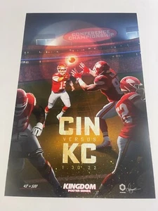 Kansas City Chiefs Vs Cincinnati Bengals Poster Limited 500 Arrowhead Series - Picture 1 of 4