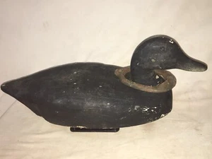 HERTERS ANTIQUE DUCK DECOY BALSA BODY WOOD HEAD HORSE COLLAR WEIGHT VINTAGE - Picture 1 of 12