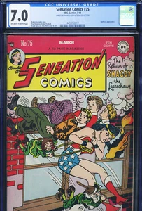 SENSATION COMICS #75 - CGC-7.0, OW-W - Wonder Woman - Edad de Oro - Imagen 1 de 3