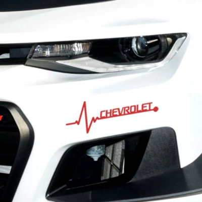 2X Calcomanías adhesivas de vinilo con gráficos de latidos del corazón para Chevrolet SUV camioneta automotriz Foto 1 de 4