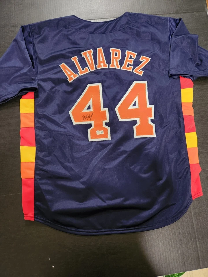 Yordan Alvarez Signed Astros Autographed L Custom Jersey - Beckett COA - Image 1 of 1