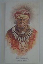 American Indian Chiefs Allen & Ginter Reprint Trade Card Keokuk - Sac & Fox