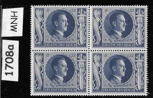 MNH stamp block B233 Adolf Hitler 1943 Birthday WWII Germany Third Reich #1708a - Picture 1 of 1