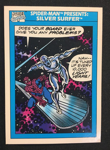 1990 Impel Marvel Universe 153 Spider-Man Presents Silver Surfer CARD