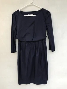 /🎈 SCANLAN AND THEODORE navy Blue Dress Shift 8 Xs S - Picture 1 of 5
