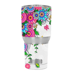 Skin Decal for RTIC 30 oz Tumbler Cup (6-piece kit) / Flowers Colorful Design - Picture 1 of 1