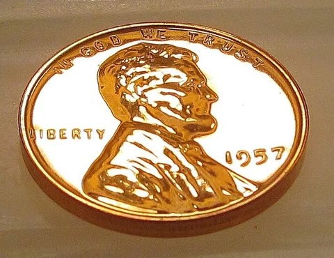 1957  Choice  Proof  Wheat Cent " Nice Original Red Coin " #722 ~ 19 Cover