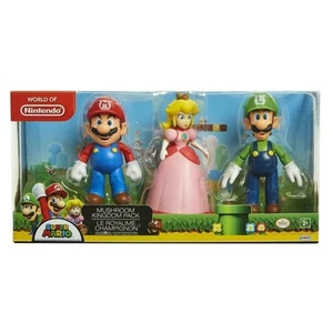 World of Nintendo Super Mario Mushroom Kingdom 3-Pack 4" Action Figures - Picture 1 of 7