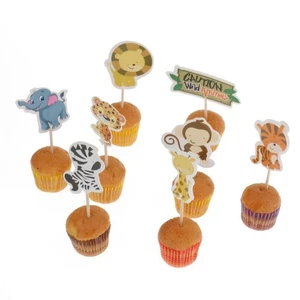 Pack Animal Style Cupcake Picees Toppers for Kids Shower - Picture 1 of 6