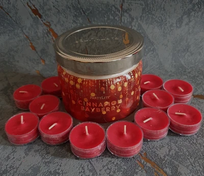 Partylite Zimt Lorbeer Set 3 Dochtglas G73C199Q und Teelichter V04199E - Bild 1 von 2