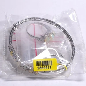 STS Welo Opal Bangle, Earrings, Ring, and Pendant Set 925 Sterling Silver - Picture 1 of 7