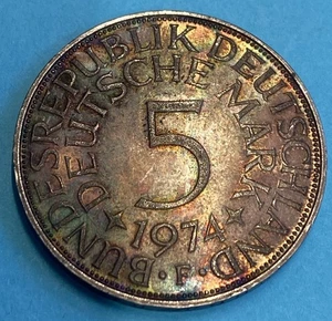 SILBER - WELTMÜNZE - 1974 Deutschland 5 Mark - World Silver Coin - Bild 1 von 2