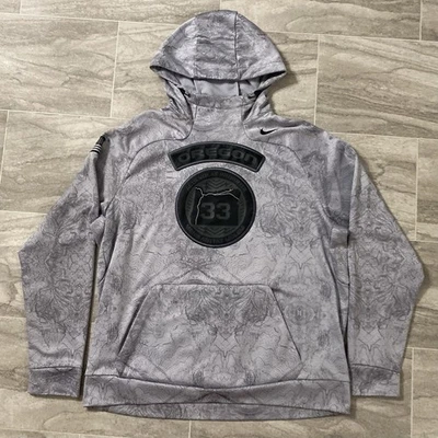 NIKE THERMA OREGON PATOS EQUIPO EMITIDO FÚTBOL SUDADERA CON CAPUCHA GRIS TALLA XL Foto 1 de 4