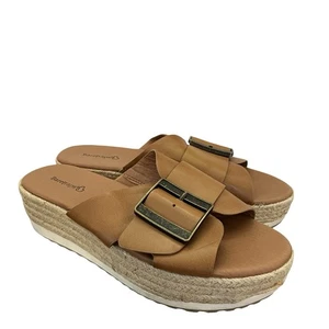 Baretraps Womens Walta Espadrille Wedge Platform Sandals Size 9 Tan Buckle - Picture 1 of 8