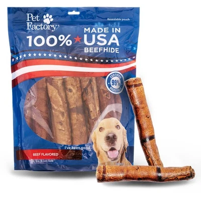 100% Made in USA Beefhide 8" Rolls Dog Chew Treats - Beef Flavor, 15 Count/1 ... - Image 1 of 4