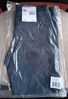 Pantalones French Toast Niñas Pierna Recta Azul Marino Cintura Ajustable Nuevo Talla 7 Uniforme Foto 1 de 4