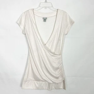 Vanity Y2K Faux Wrap Metallic Top Womens Small Party Night Out Fairy Romantic  - Picture 1 of 6