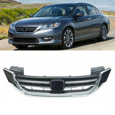 For 2013-2015 Honda Accord Sedan Chrome Front Bumper Upper Grille Replace Grill - Image 1 of 4