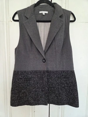 CAbi small split texture button vest sleeveless blazer button gray Y2K Gothic - Image 1 of 4