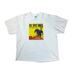 Gildan ‘See Spot Walk’ Annual Dog Walk Festival T-shirt Size 2XL White Dachshund - Picture 1 of 7