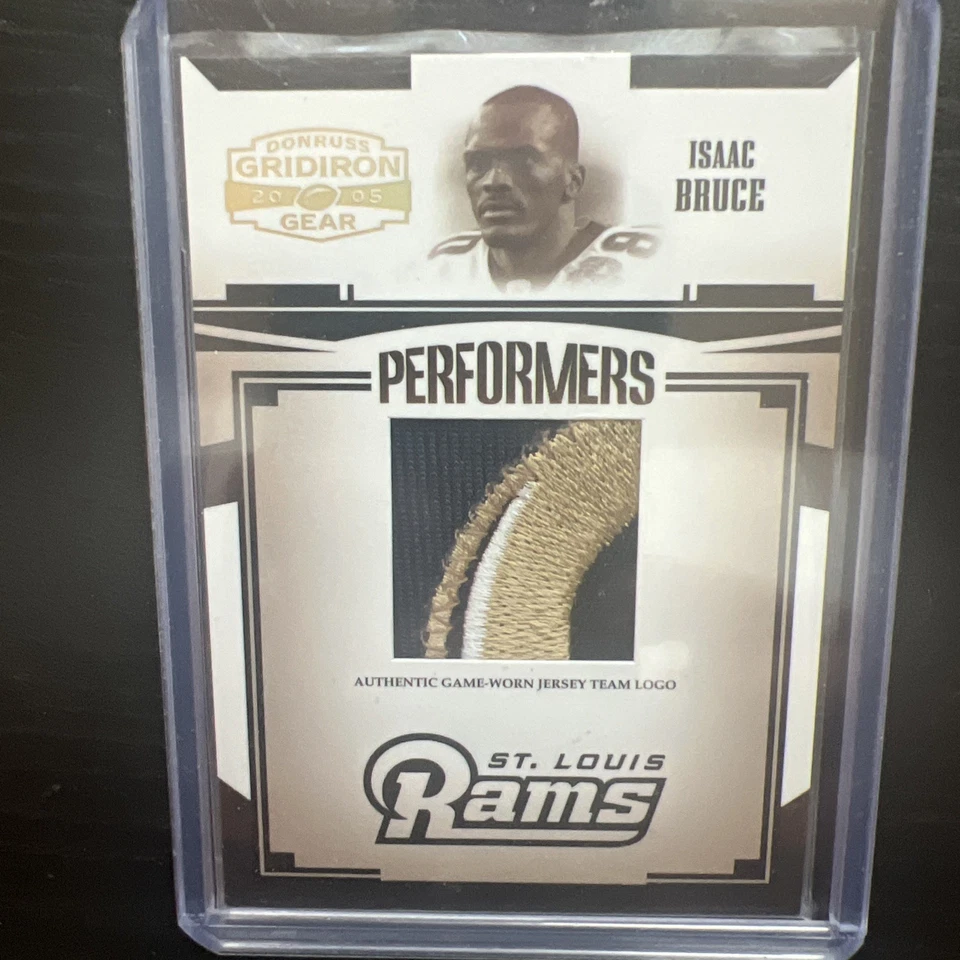 2005 donruss gridiron gear Isaac Bruce Game Worn Team Logo Patch /14 - Image 1 of 4