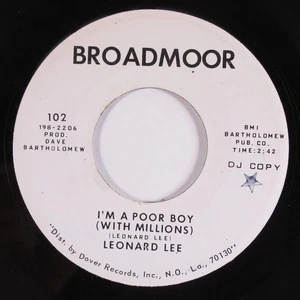 Northern Soul/Deep Soul 45 LEONARD LEE I'm A Poor Boy BROADMOOR promo HEAR d - Picture 1 of 2
