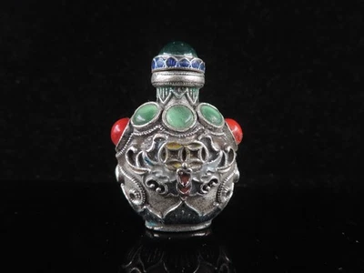 Botella de tabaco Cloisonne hecha a mano rara excelente patrón de incrustación china E Foto 1 de 4