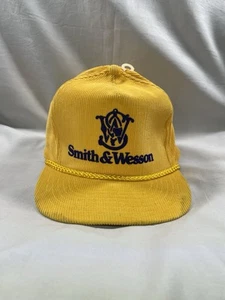 NWT Vintage Smith & Wesson Corduroy Hat | Yellow | Otto Cap | Trucker Hat - Picture 1 of 7