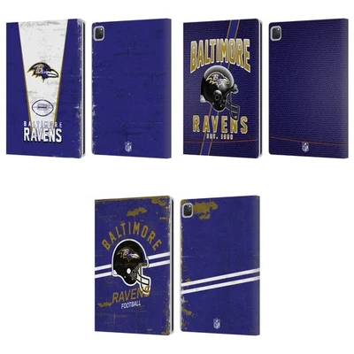 OFFICIAL NFL BALTIMORE RAVENS LOGO ART LEATHER BOOK WALLET CASE FOR APPLE iPAD - Image 1 of 4