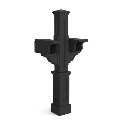 Mayne Rockport Double Traditional Plastic Mail Post in Black - Image 1 of 4