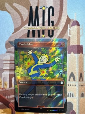 Vandalblast ✨ Borderless SURGE FOIL  ✨ MTG NM Near Mint Fallout (0883) - Image 1 of 2