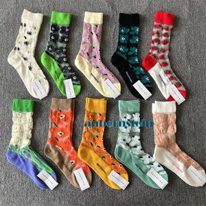 Tide Socks Marimekko Plants Flowers Printed Socks Ultra-Thin Tube Glass Socks - Picture 1 of 65