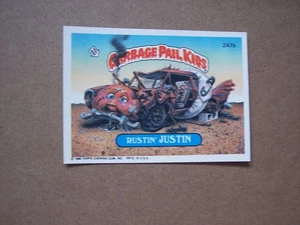 Garbage Pail Kids 1986 serie 6 Rustin' Justin 247b GPK OS6 casi nuevo ver fotos - Imagen 1 de 2