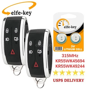 2 Car Remote Key Fob 5B KR55WK49244 Replacement for Jaguar XF XFR XK XKR XJ8 XK8 - Picture 1 of 10