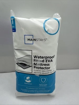 Brand New Mainstays Waterproof Fitted EVA Mattress Protector Twin Size - Image 1 of 4