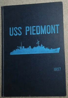 Vintage USS Piedmont AD-17 1957 Far Eastern Cruise Book w/Shellback Certificate Foto 1 de 4