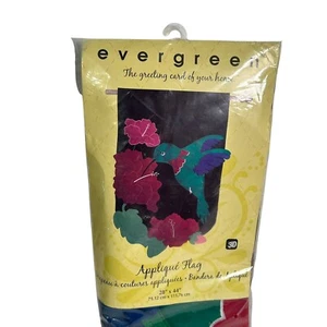 Evergreen Flag & Garden Hummingbird Applique Flag 28"x 44" Vibrant Outdoors New - Picture 1 of 6