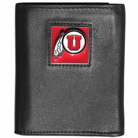 NEW Utah Utes Deluxe Leather Tri-fold Wallet Cover