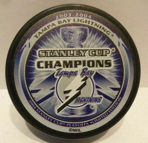 2004 NHL Stanley Cup Champions Tampa Bay Lightning Puck - BRAND NEW! Cover