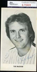 Tug Mcgraw Signed Jsa Coa Phillies Team Issued Photo Authentic Autograph - Picture 1 of 1