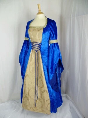 Royal blue Medieval Wedding dress, Renaissance Gown, Custom Made to all sizes - Image 1 of 4