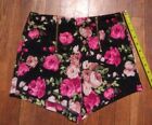 Timing Clothing Juniors Floral Dress Stretch Shorts Zipper Accented Front Medium