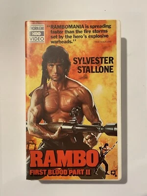 Rambo First Blood Part 2 VHS 1985 HBO Thorn EMI Action Clamshell - Image 1 of 4