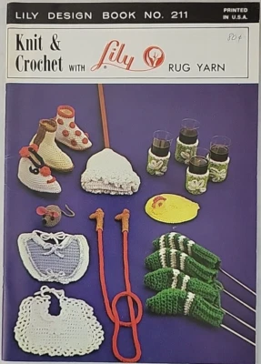 Lily Design Book No 211 Knit & Crochet Rug Yarn Pattern Book - Image 1 of 2