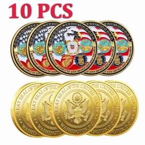 10PCS Military Freedom Eagle USAF Navy USMC USA Challenge Coin Army Military - Picture 1 of 11